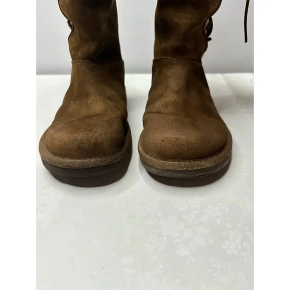 Ugg Upside Tall 5163 Brown Suede Lace Up Women's Size 6 Winter Snow Boots - Picture 5 of 12